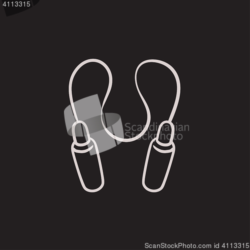 Image of Jumping rope sketch icon.