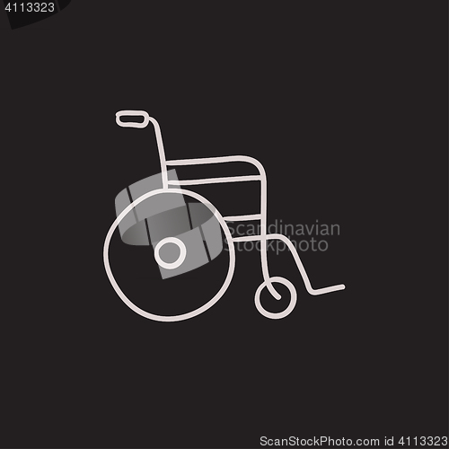 Image of Wheelchair sketch icon.