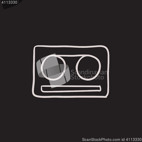 Image of Cassette tape sketch icon.