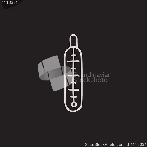 Image of Medical thermometer sketch icon.