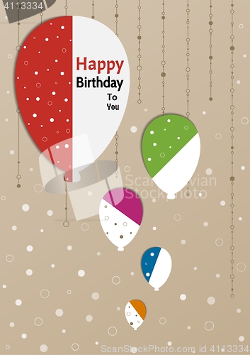 Image of birthday poster with splitted balloons