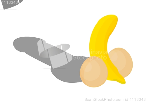 Image of funny illustration with banana and eggs