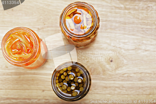 Image of Canned food above view