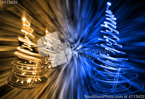 Image of xmas forest from lights