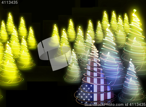Image of xmas forest from lights