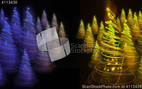 Image of xmas forest from lights