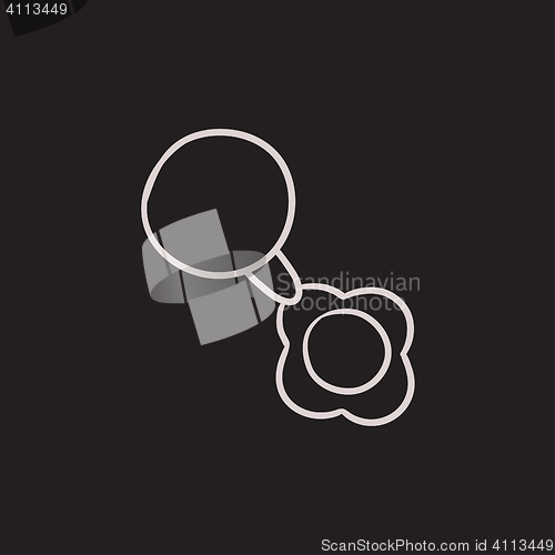 Image of Baby rattle sketch icon.