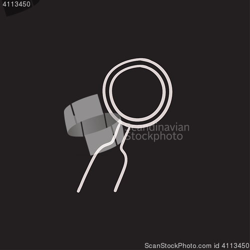 Image of Dental mirror sketch icon.