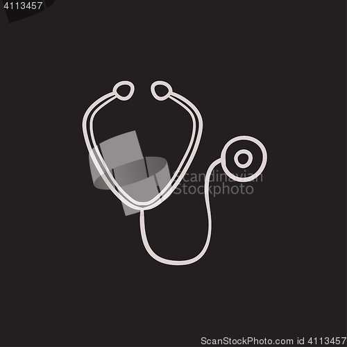 Image of Stethoscope sketch icon.