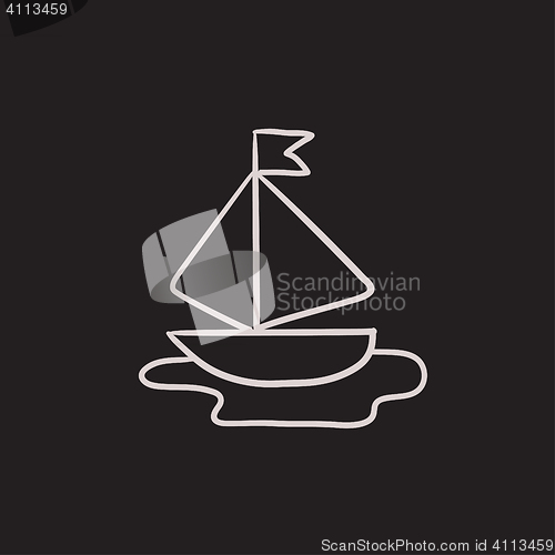 Image of Toy model of ship sketch icon.