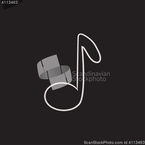 Image of Music note sketch icon.