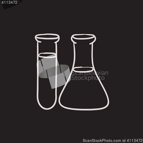 Image of Test tubes sketch icon.