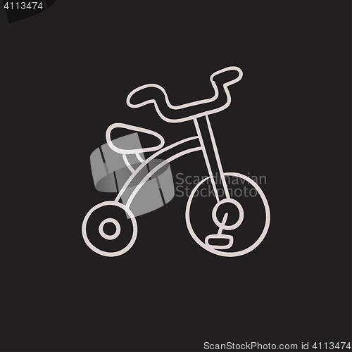 Image of Child bike sketch icon.