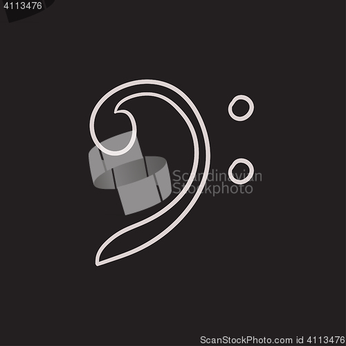 Image of Bass clef sketch icon.