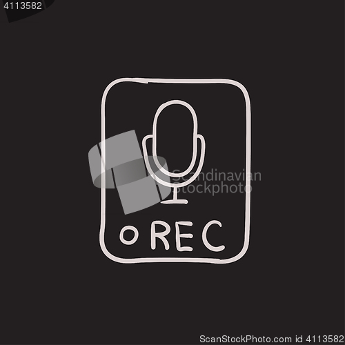 Image of Record button sketch icon.