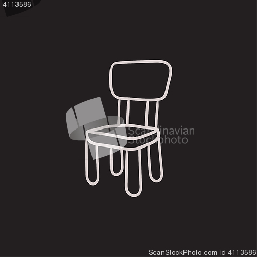 Image of Chair for children sketch icon.