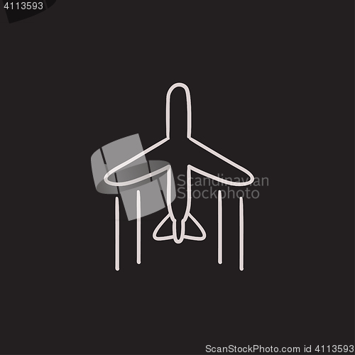 Image of Cargo plane sketch icon.