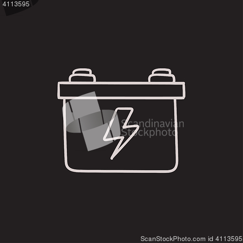 Image of Car battery sketch icon.