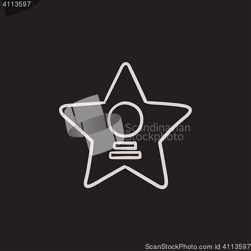 Image of Cinema star sketch icon.