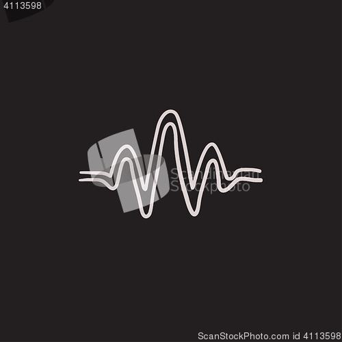 Image of Sound wave sketch icon.