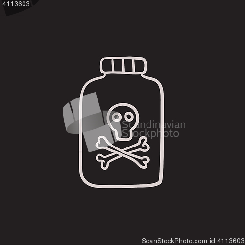 Image of Bottle of poison sketch icon.