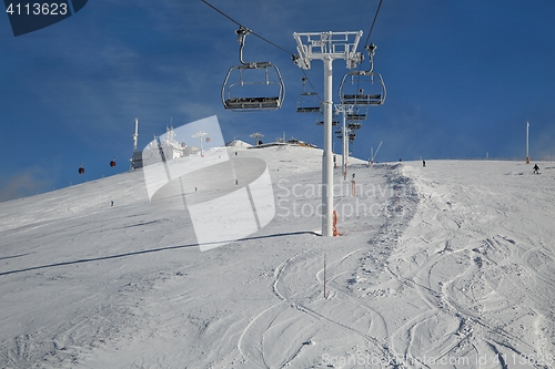 Image of Skiing slopes from the top