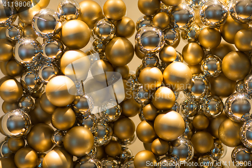 Image of golden christmas decoration or garland of beads