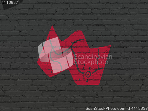 Image of Vacation concept: Map on wall background
