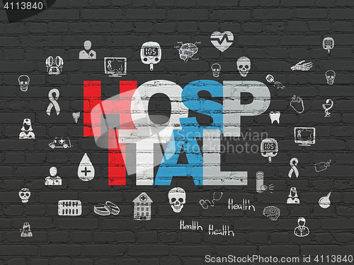 Image of Medicine concept: Hospital on wall background