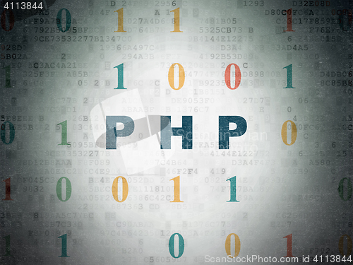 Image of Programming concept: Php on Digital Data Paper background