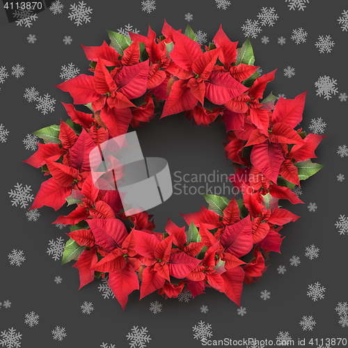 Image of christmas wreath from poinsettia