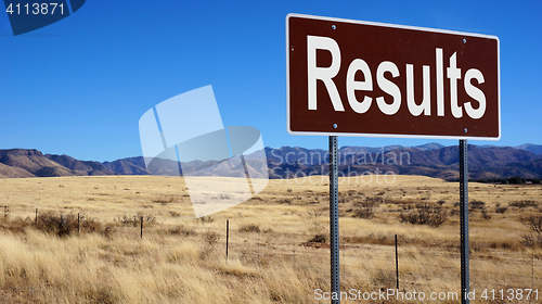 Image of Results brown road sign