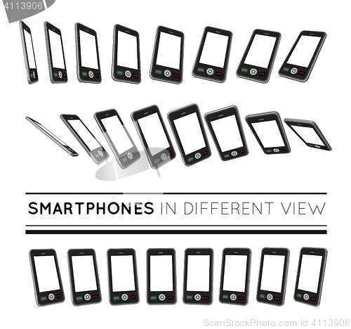 Image of Smartphones in different view.