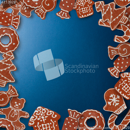 Image of Frame of gingerbread cookies