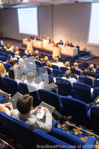 Image of Audience in lecture hall on scientific conference.