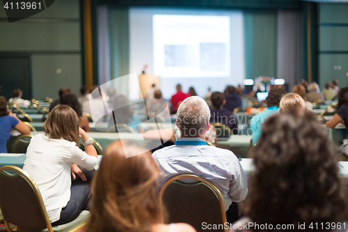 Image of Audience in lecture hall on scientific conference.