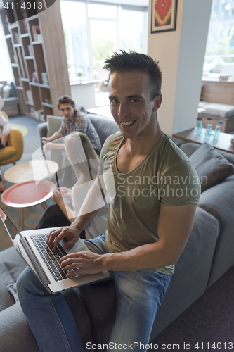 Image of business man at modern  office