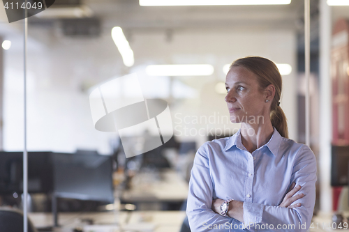 Image of portrait of casual business woman at office