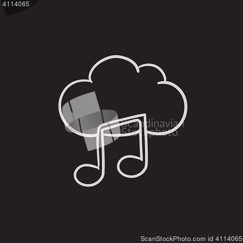 Image of Cloud music sketch icon.
