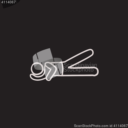 Image of Man lying and lifting leg sketch icon.