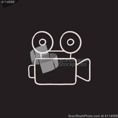 Image of Video camera sketch icon.