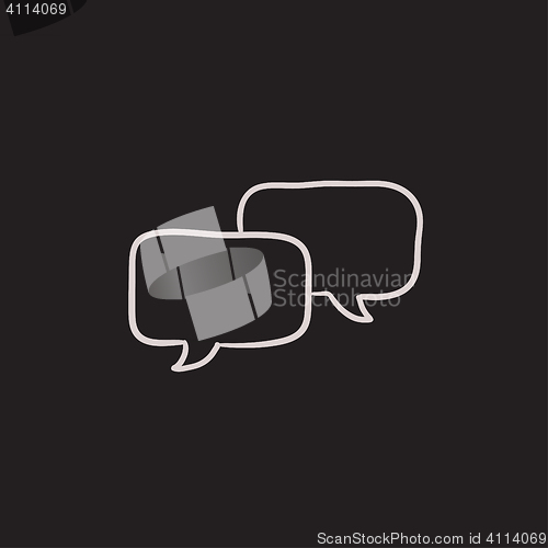 Image of Speech squares sketch icon.