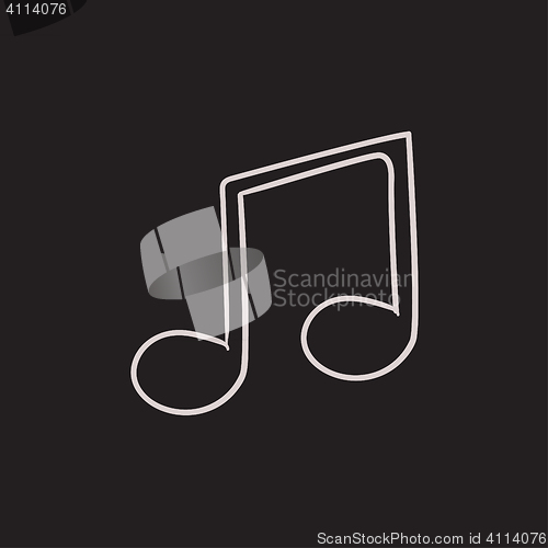 Image of Music note sketch icon.