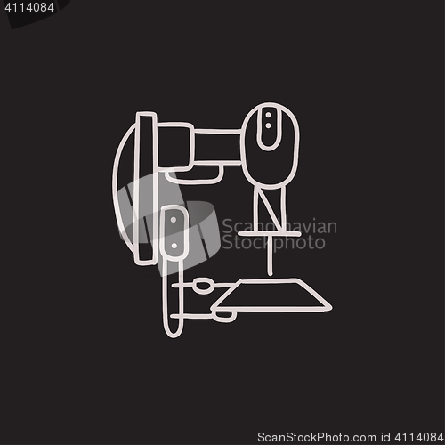 Image of Industrial automated robot sketch icon.