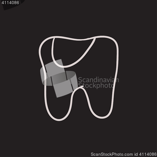 Image of Tooth decay sketch icon.