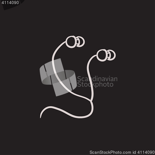 Image of Earphone sketch icon.