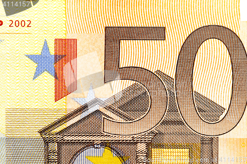 Image of euro, photographed close up