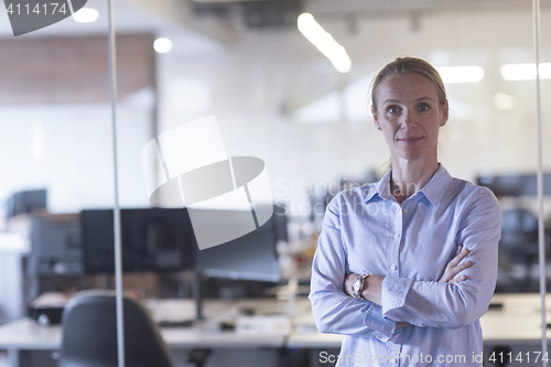 Image of portrait of casual business woman at office