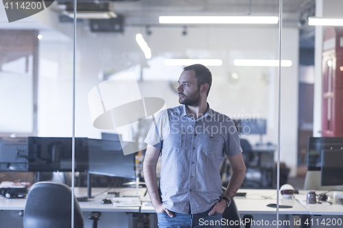 Image of business man at modern  office