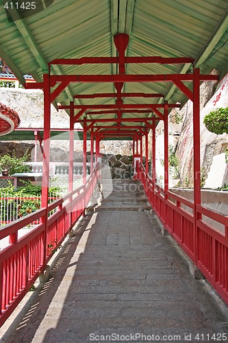 Image of Chinese temple walkway